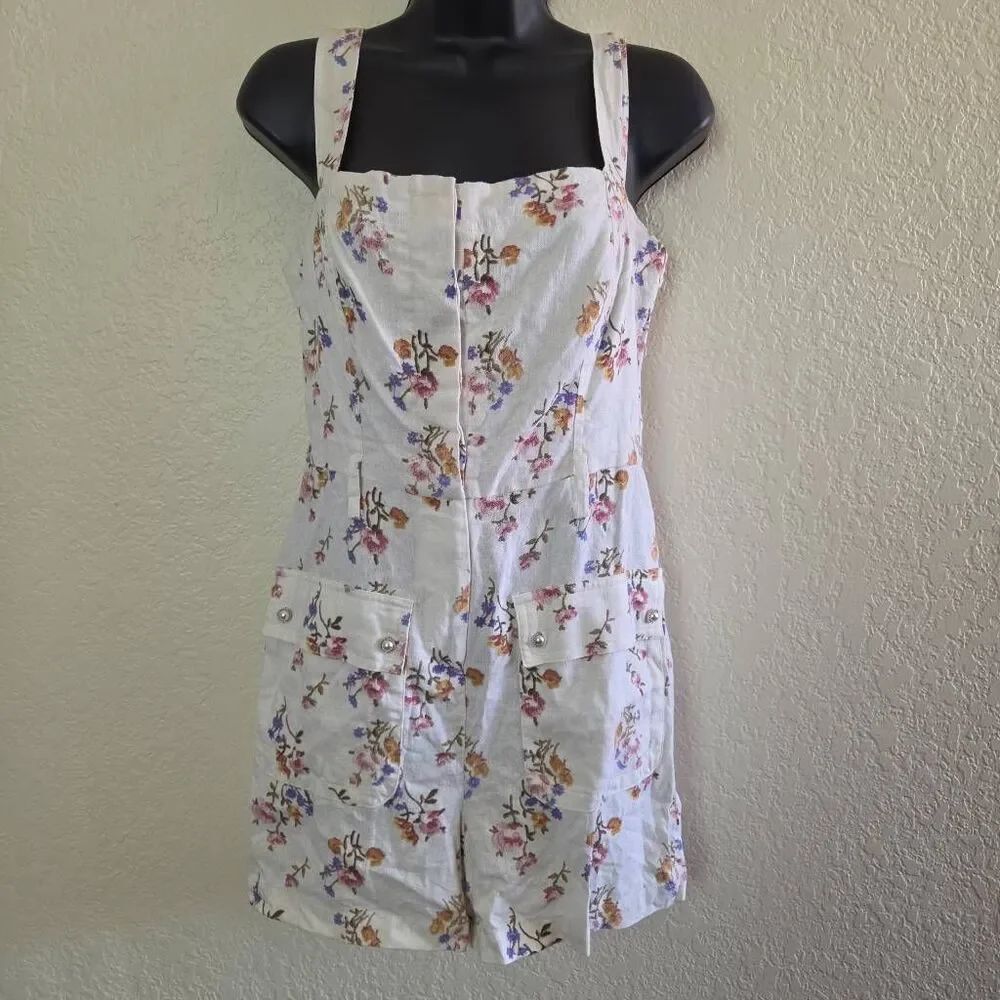 House of Harlow 1960 Floral Linen Blend Romper